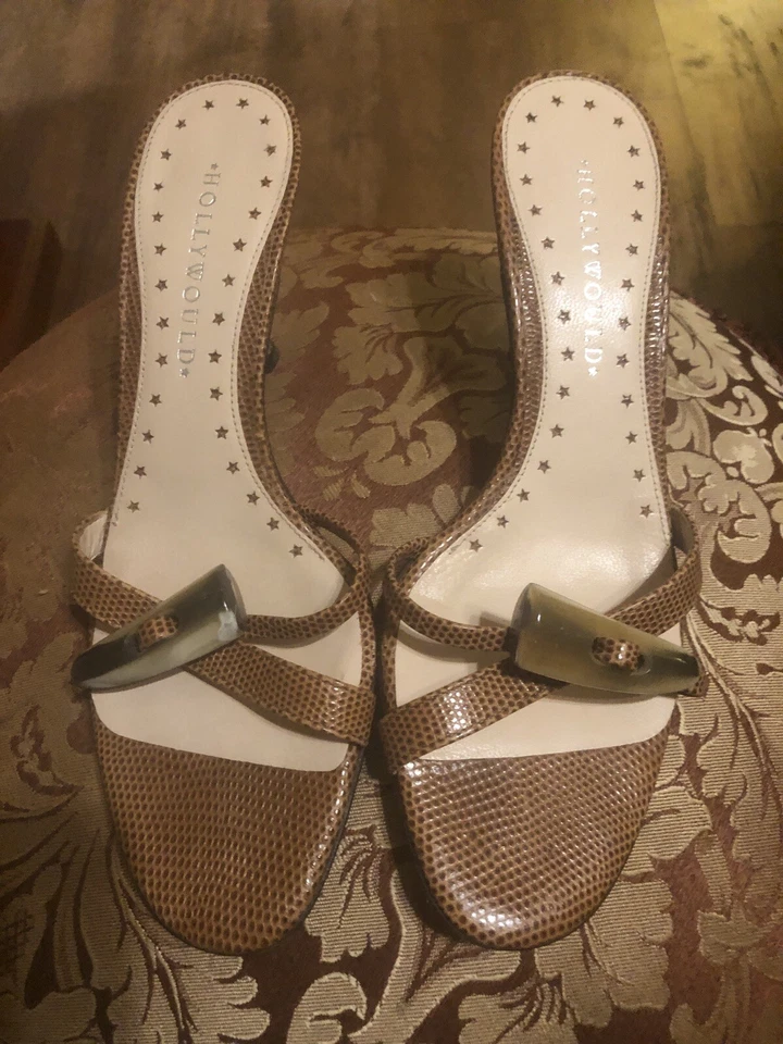Hollywould Brown Animal Print Sandals- Size 6B - Image 1 of 4