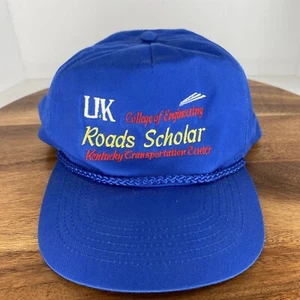 Vintage UK College of Engineering Roads Scholar Blue Snapback Hat Adjustable Cap - Picture 1 of 7