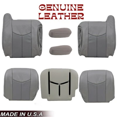 GMC Yukon Sierra 1500 Denali 2003 2004 2005 2006 2007 cubiertas de asiento de cuero gris Foto 1 de 4