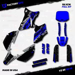 Gray & Blue Slick Racing Graphics kit fits 02-14 Yamaha Yz85 YZ 85 # Plate - Picture 1 of 2