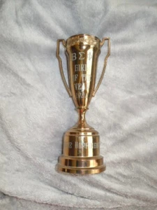 Beta Sigma Phi Trophy Cup 1960 Two Handle Brass from Dodge Inc. Girl of the Year - Picture 1 of 14