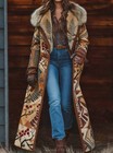Ethnic Style Long Casual Coat With Fur Collar