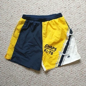 VTG Chaps RL-78 Ralph Lauren Swim Trunk Shorts Men M Yellow Blue Nautical*READ - Picture 1 of 11