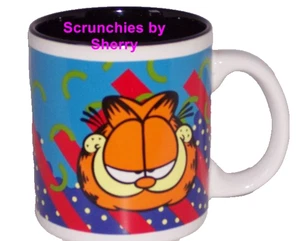 Taza de café Garfield gato cerámica patas de té rojo azul verde azulado vintage - Imagen 1 de 2