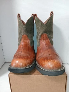 Ariat Boots Fatbaby US 11B Buffalo Teal Leather Cowgirl Western Round Toe New - Picture 1 of 5