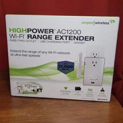New Amped Wireless High Power Range Extender with AC Pass-Thru REC22PG SEALED - Image 1 of 4