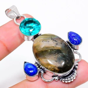 Labradorite, ciondolo gioiello in argento sterling 925 con pietra preziosa to... - Foto 1 di 5