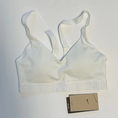 NWT NIKE Indy Training Dri-Fit Women's White Medium Support Sports Bra Top - Image 1 of 3