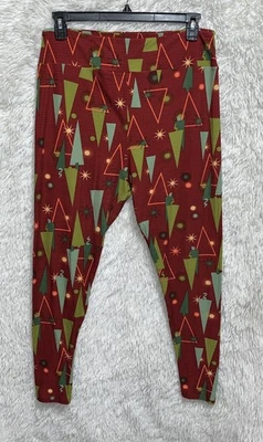 Leggings LulaRoe Estampado Navidad Para Mujer Talla TC 2 Rojo Pull On Strech Festivo Foto 1 de 4