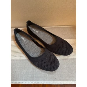 Allbirds Tree Breezer Black/Stormy Grey Size 10.5 Breathable Knit Flats - Picture 1 of 6