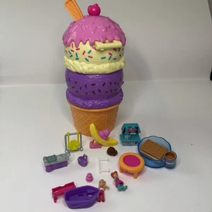 Polly Pocket Ice Cream Spin 'n Surprise Compact Playset - NOT COMPLETE SEE PICS - Picture 1 of 8