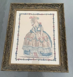 Mode Damen Ballkleid graviert Dupin Galeries des Modes et Kostüm gerahmte Kunst - Bild 1 von 9