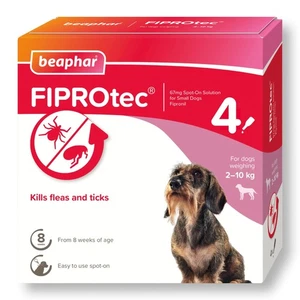 Beaphar - FIPROtec Spot-On for Small Dogs(2–10kg)-Kills Fleas&Ticks-Vet Strength - Picture 1 of 6