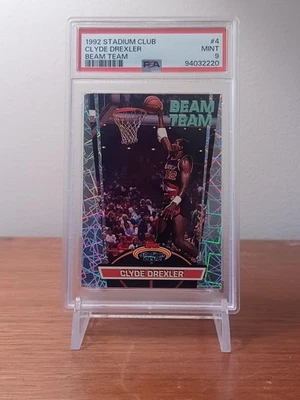 1992 Topps Stadium Club Beam Team Clyde Drexler Card #4 Graded PSA 9 MINT - Image 1 of 2