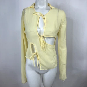Blusa Guizio Pequeña Mediana Transparente Pullover Encaje Corbata Manga Larga Cuello HR1 - Imagen 1 de 11