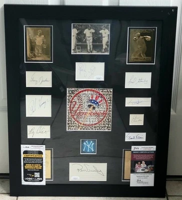 1977 YANKEES WS AUTOGRAPHED AUTHENTIC Signed FRAMED Photo JSA JACKSON GUIDRY + - Image 1 of 4