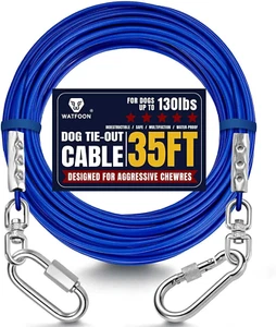 Dog Tie Out Cable Runner 35Ft Steel Lead for Yard - Picture 1 of 12