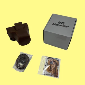 Megagear NO:9 Estuche a Presión de Cuero Marrón Oscuro Bolsa de Equipo Protectora #1142 Z45/3 (TC) - Imagen 1 de 7
