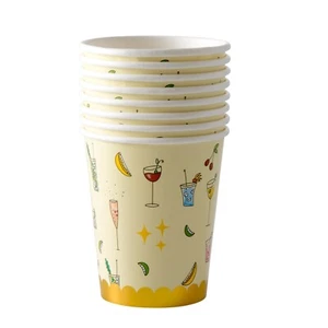RICE: Pappbecher Cocktail Print, 8 Stück, 9 x 7 cm, Einweggeschirr, Partybecher - Bild 1 von 1