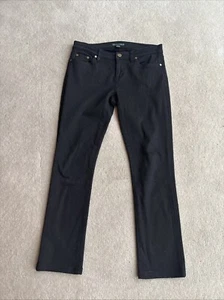 Lauren Jeans Company Ralph Lauren Black Denim Size 2 UK 6 Straight Capri L26 - Picture 1 of 5