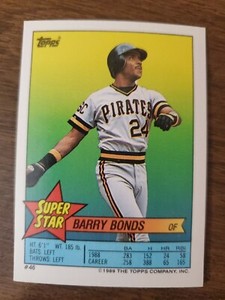 Barry Bonds 1989 Topps Super Star Sticker #46 (Doug Jones 3, Mark Grace 324)