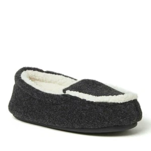 Mocasín de lana negra para niños Dearfoams zapatos talla 11-12 revestimiento de pilas - Imagen 1 de 6