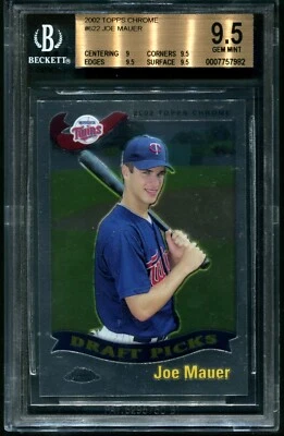 Joe Mauer 2002 Topps Chrome #622 RC Rookie BGS RARE Twins HoF - Image 1 of 2