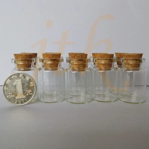 10pcs/lot 6 ml Small Glass Vials w/ Cork Tops Bottles Little Empty Jars 22*35mm - Foto 1 di 2