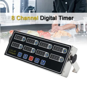 Commercial 8 Channels Digital Kitchen Timer, Stainless Steel Calculagraph Timer - Picture 1 of 9