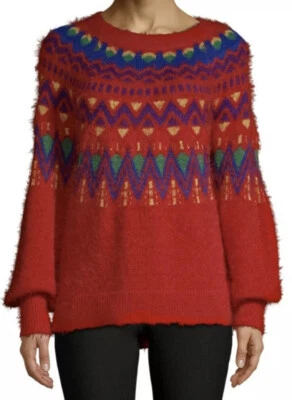 Time Tru Mujeres Acogedor Suéter Rojo Rover Combo Fair Isle Talla L Grande (12-14) Nuevo Foto 1 de 4