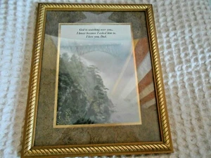 Vintage Druck "Dad Prayer" im 9x11 Gold Holzrahmen (Heartfelt Inc) 2001 - Bild 1 von 6