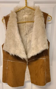 Refuge Kunstfell Weste Damen Gr. Small Western BoHo Chic Vegan Fur Medium - Bild 1 von 9