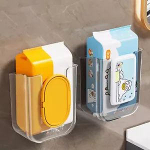 Wall Mounted Tissue Holder Kitchen Wipes Storage Box Container Dispenser #T - Picture 1 of 15