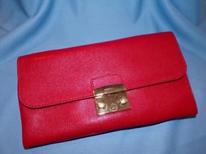 Neu mit Etikett wunderschöne FURLA rote Lederclutch Cabernet METROPOLIS Made in Bulgaria VBB - Bild 1 von 11