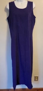 Vintage UNITS 2 Pc Purple Velvet Maxi Dress Button Up Top M L 80s - Picture 1 of 6