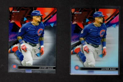 JAVIER BAEZ 2021 FINEST BASE & REFRACTOR CARDS CHICAGO CUBS - Image 1 of 2