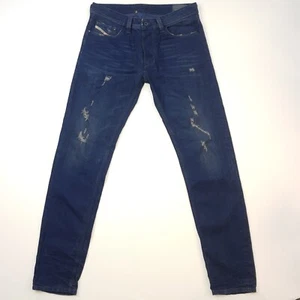 Pantalones de mezclilla cónicos Diesel LARKEE W31 L34 para hombre desgastados azul oscuro tiro bajo regular - Imagen 1 de 17