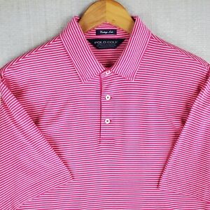 POLO GOLF Size Medium Pink/White Stripe Sport Shirt Vintage Lisle Soft Pima