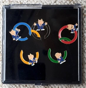 Seltene offizielle Box Pin's Ringe Puzzle Olympische Spiele Olympische Spiele Barcelona 1992 - Bild 1 von 7