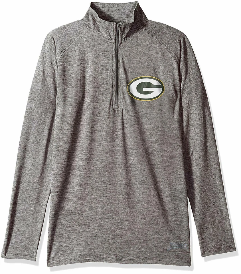 Sudadera Zubaz NFL Fútbol Mujer Green Bay Packers Gris Tonal Cuarto Cremallera Foto 1 de 1