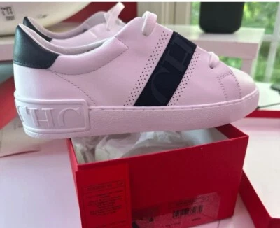 Carolina Herrera-Leather Sneaker With CH Tape - Image 1 of 4