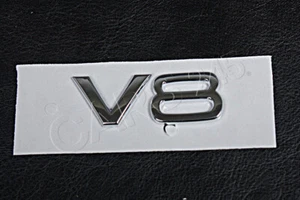 Guardabarros original cromo V8 signo emblema para Audi A4 B7 RS4 A5 04-11 - Imagen 1 de 3