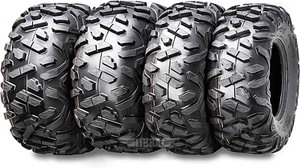 Pair of 4 WANDA ATV/UTV Tires 26X9R12 & 26X11R12 8PR Radial Bighorn Style - Picture 1 of 3