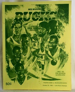 Milwaukee Bucks 1982-83 Pre-Season Scorecard (SKU# 3714) - Picture 1 of 5