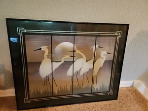 Vintage Karl Eisler 1984 Serigraph Print “Moonlight Cranes”Signed 537/2500 - Picture 1 of 8