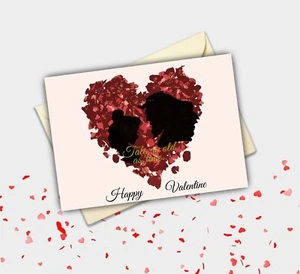 Handmade Beauty and the Beast Heart Personalised Celebration Card - Picture 1 of 2