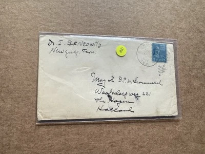 US 1946 Prexy Cover to Netherlands (410) +Solo Franking #810 +New Gulf TX CXL - Image 1 of 3