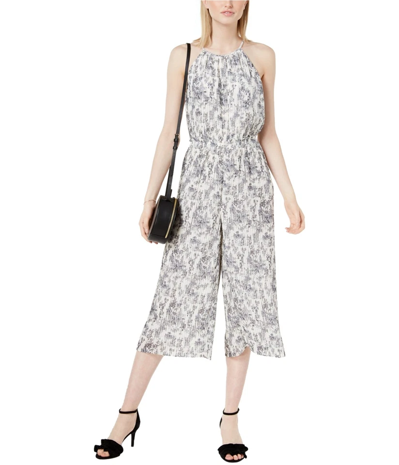 maison Jules Womens Pleated Jumpsuit, White, 12 - Image 1 of 1