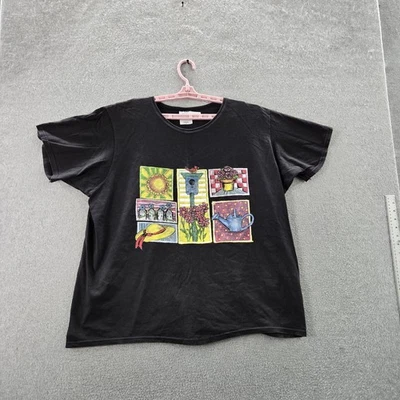 Просто мой размер женщин рубашка 2 X черный графический печать ворота пуловер - Изображение 1 из 4