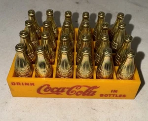 50th Anniversary Mini Miniature Coca-Cola Crate Case w/ 24 Gold Metal Bottles - Picture 1 of 5